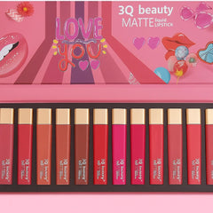 3Q Beauty Matte Lipgloss Set of 12 Shades 3Q Beauty