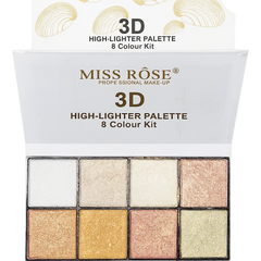 Miss Rose Highlighter 3D - 8 Colour Kit Miss Rose