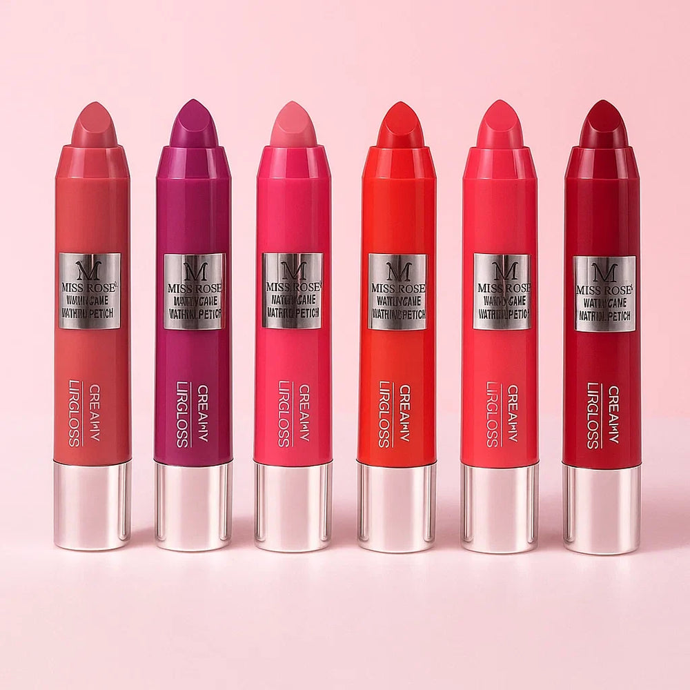 Miss Rose Lip Gloss Crayons - 6 Pcs Set Miss Rose