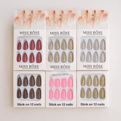 Stylish Miss Rose Stick-On Glitter Nails Miss Rose