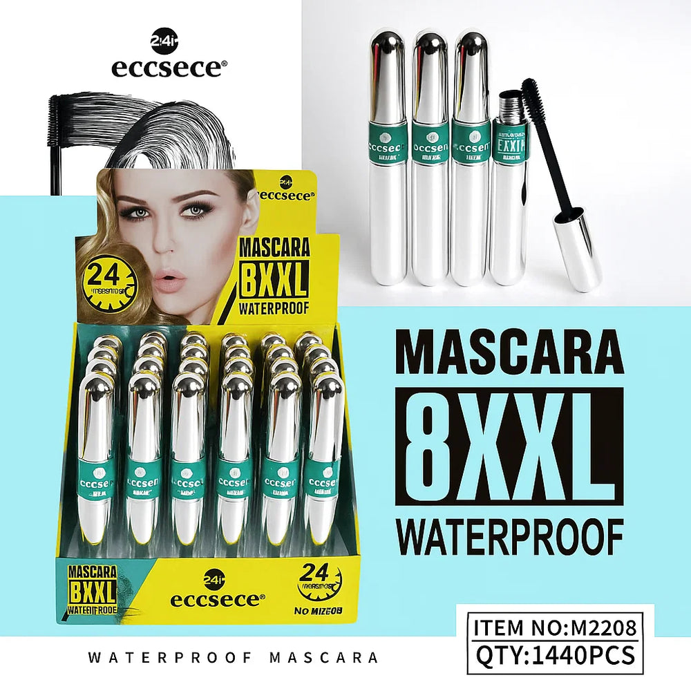 Eccsece 8XXL Waterproof Black Mascara – Extra Volume & Long Wear Eccsece