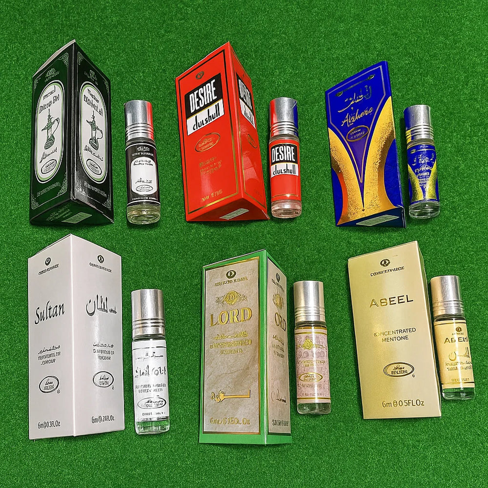 Crown Perfumes Non-Alcoholic Attar – Pack of 6 Pcs (6ml Each) Crown Perfumes