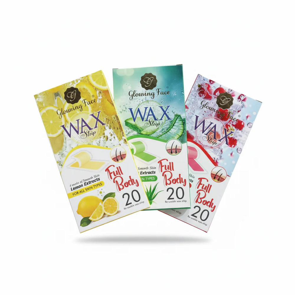 Glowing Face Wax Strips Extracts Full Body - 20 Strips Glowing Face