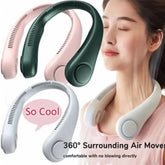 Portable Bladeless Neck Fan – USB Rechargeable 360° Cooling Hanging Cosmia.pk