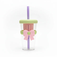 Glass Tumbler Cup with Lid and Straw Cosmia.pk