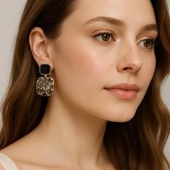 Crystal Earings Black Cosmia