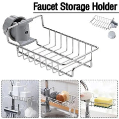 Rotatable Stainless Steel Sink Drainer & Storage Rack Cosmia.pk