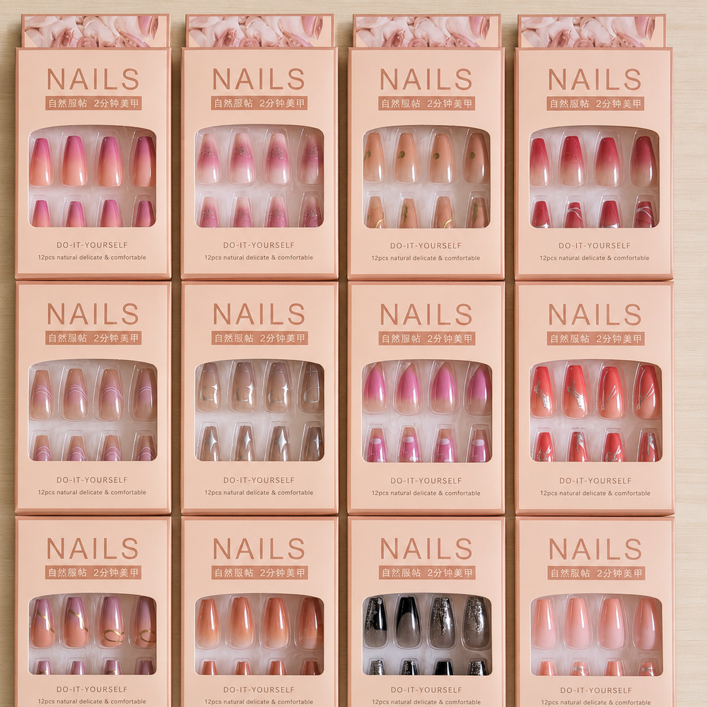 Luxury Gradient Press On Nails – 12Pcs Cosmia.pk