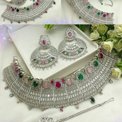 Silver Multi Necklace set Cosmia
