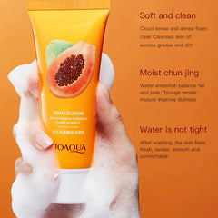 BIOAQUA Papaya Face Wash Moisturizing Shrink Pore Face Wash Foam Facial Cleanser - 100g Bioaqua