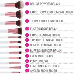 BH Cosmetics Crystal Quartz - 12 Piece Brush Set And Bag BH Cosmetics