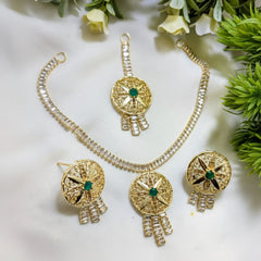Zircon Round Shape Necklace Set – Elegant AD Jewelry Cosmia