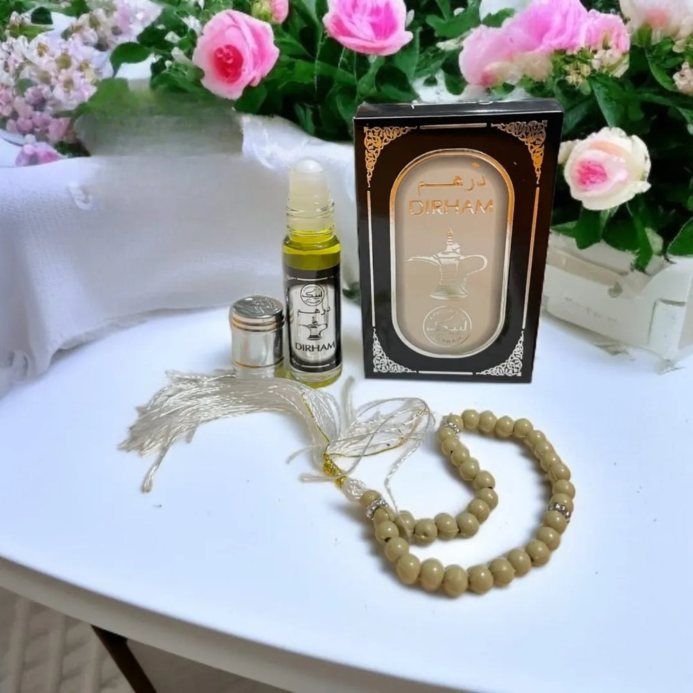 Dirham Attar With Tasbeeh Alcohol-Free Fragrance - 6ml Cosmia