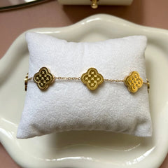 Gold-Plated Stainless Steel Clover Bracelet Cosmia