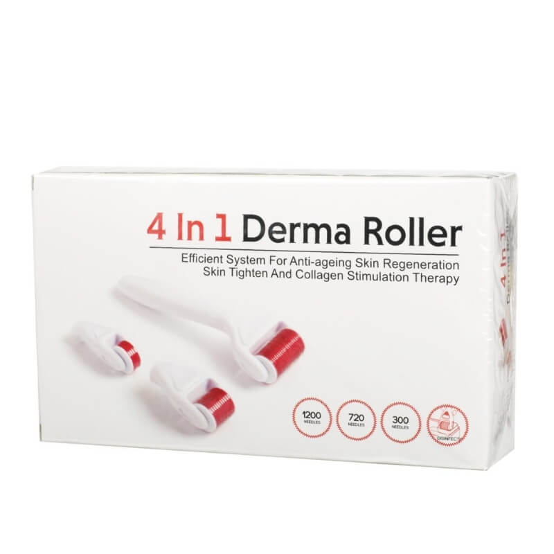 4 in 1 Derma Roller Kit with 3 Needle Heads for Acne Scars Cosmia.pk