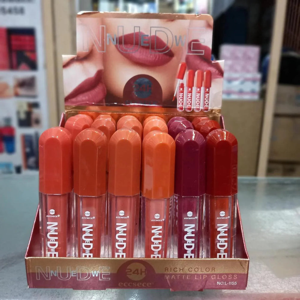 6 Pcs Nude New Color Matte Lip Gloss Essece