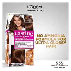 Casting Crème Gloss No Ammonia Hair Color, 535 Mahogany Golden Light Brown Loreal Paris
