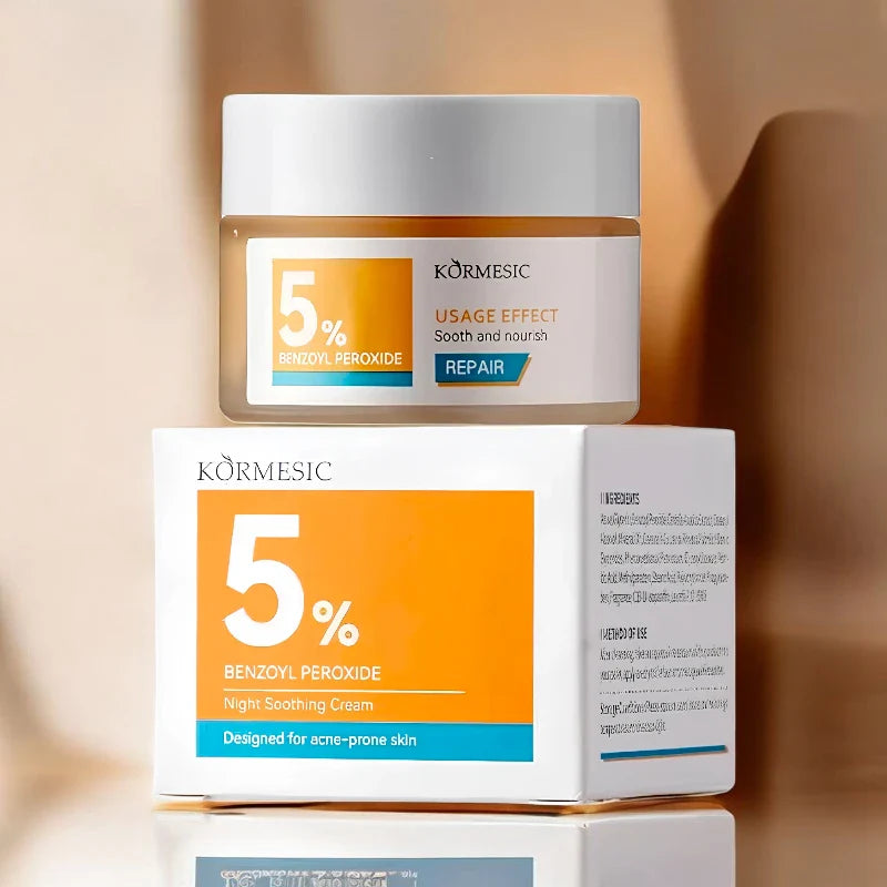 Kormesic 5% Benzoyl Peroxide Night Soothing Anti Acne Face Cream - 30g KORMESIC