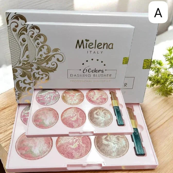 Mielena 6-Color Dashing Blusher Palette Mielena