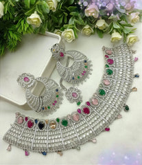 Silver Multi Necklace set Cosmia