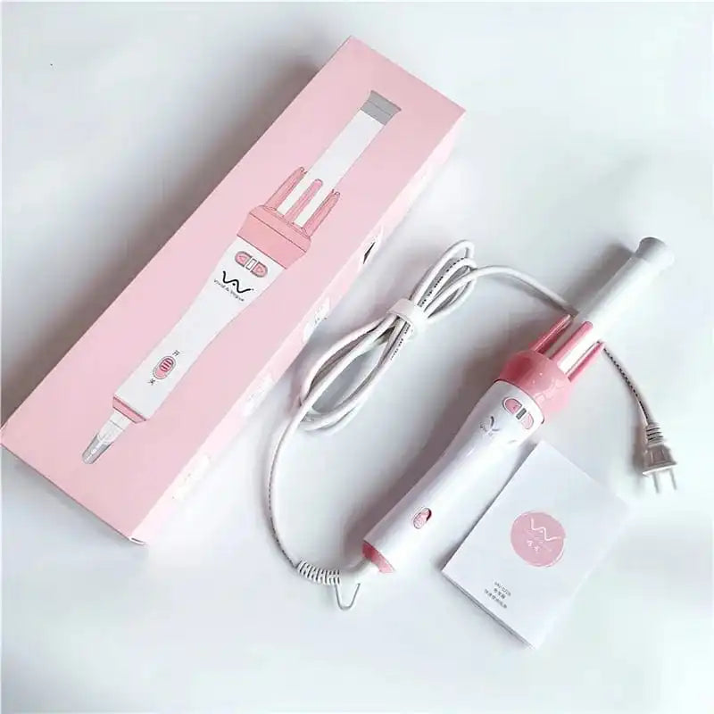 Automatic Pink Hair Curler Spin 360° Rotating Hair Styling Roller Cosmia.pk