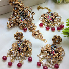 Turkish Choker Set with Earrings & Tikka Cosmia