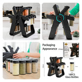 360° Rotating Ferris Wheel Spice Rack Organizer – 18 Pcs Glass Bottles Cosmia.pk