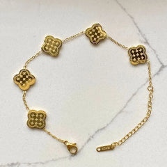 Gold-Plated Stainless Steel Clover Bracelet Cosmia