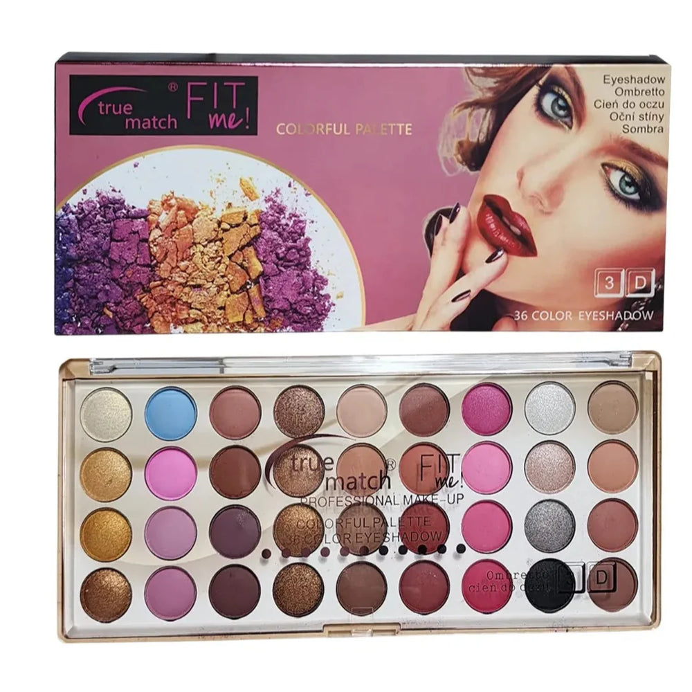 True Match Fit Me Colorful 36 Color 3D Eyeshadow Palette Eyeshadow Kit True match