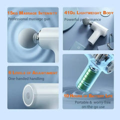 Portable Mini Massage Gun with 4 Interchangeable Heads Cosmia.pk