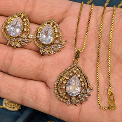 Zircon Locket Set – Locket & Earrings Cosmia