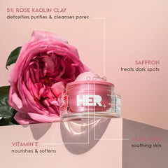 HER Beauty earthy rose Kaolin Pink Clay Mask 50g HER Beauty
