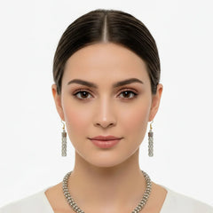 Stone Silver Chain Necklace Cosmia