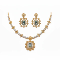 Rajwari Necklace Set Combo – Bracelet, Jhumki & Necklace Cosmia