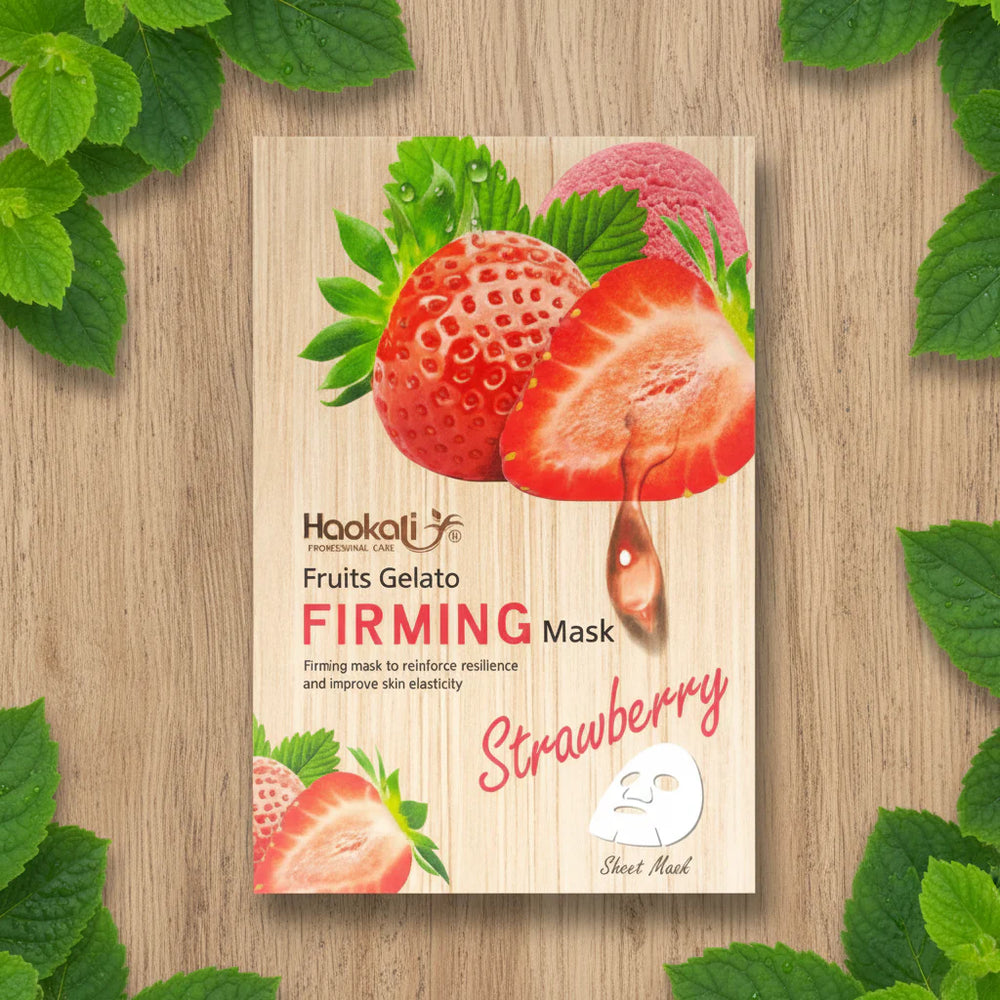 Haokali Fruits Gelato Firming Strawberry Sheet Masks - 10 PCS Haokali