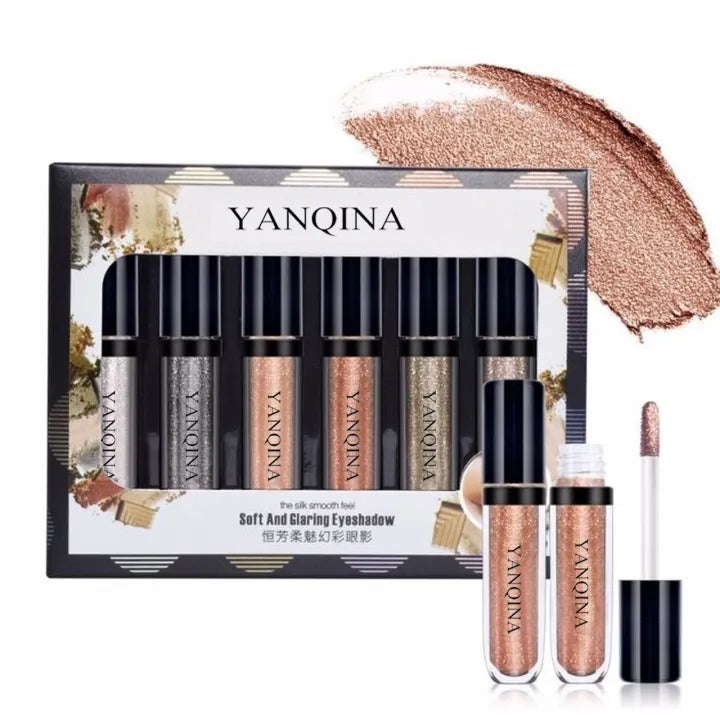 YANQINA 1Set 6 Colors Liquid Eye Shadow Yanqina