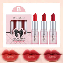 3 Pcs Dragon Ranee Pearlescent Glitter Lipstick Set Dragon Ranee