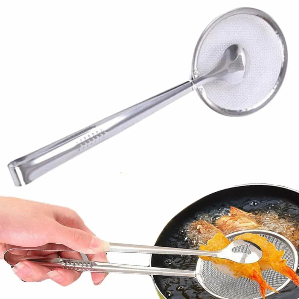 Stainless Steel Frying Tong With Strainer Cosmia.pk