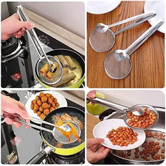 Stainless Steel Frying Tong With Strainer Cosmia.pk