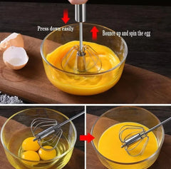 Spring Egg Beater, Manual Hand Pressure, Semi Automatic Egg Beater Cosmia.pk
