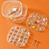 3 Layers Elegant Transparent Crystal Portable Jewllery Box Cosmia