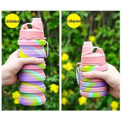 Creative Portable Silicone Folding Sports Water Bottle - 500ml - Each Cosmia.pk