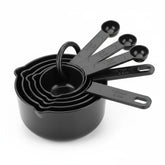 10-piece set of black plastic measuring cups and spoons. - Each Set Cosmia.pk
