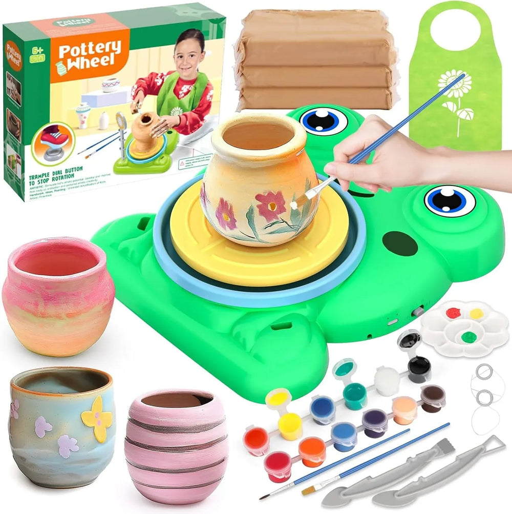 DIY Frog Electric Pottery Wheel Pretend Play Set Cosmia.pk