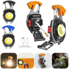 Rechargeable 7-in-1 Keychain Light with 500 Lumens and Magnetic Base Cosmia.pk