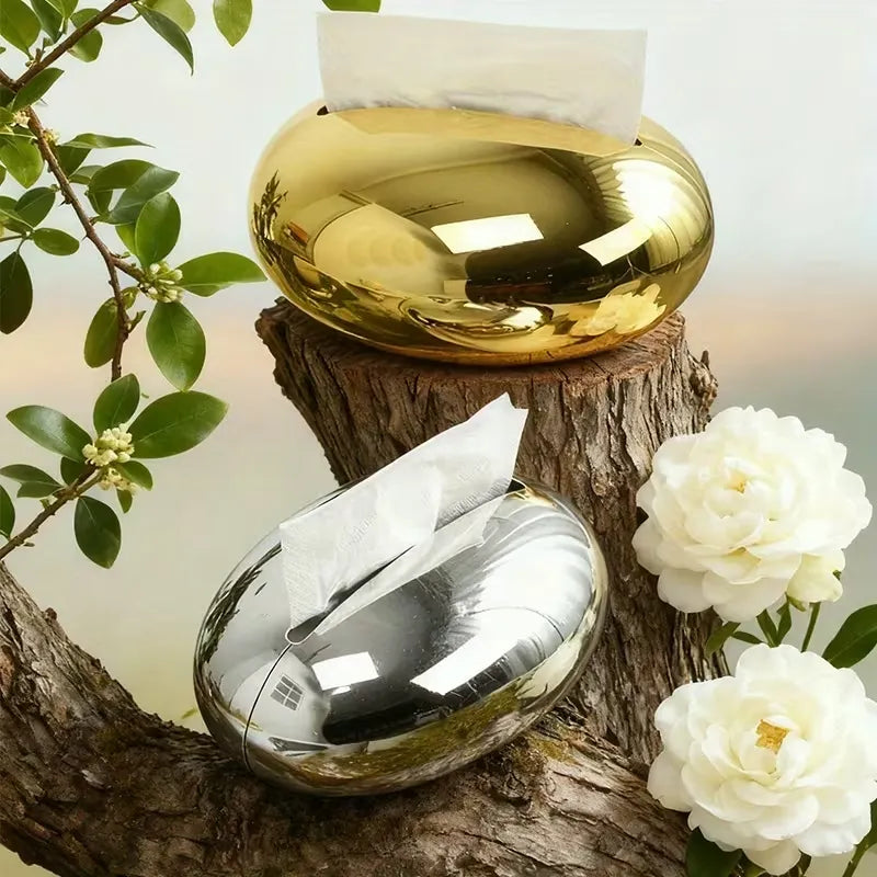 Luxury Metallic Pebble Tissue Box Holder Cosmia.pk