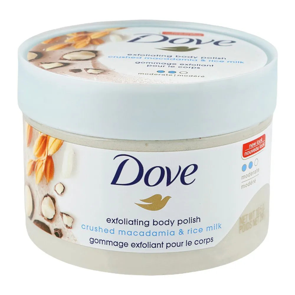 Dove Crushed Macadamia & Rice Milk Exfoliating Body Polish- 298g-Each Dove