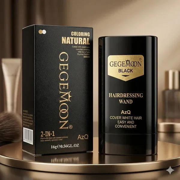 Gegemoon Black Hairdressing Wand – 2-in-1 Natural Color Touch-Up Gegemoon