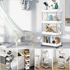 Slim Slide-Out Rolling Storage Cart Organizer with Wheels Cosmia.pk