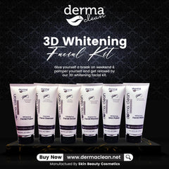 Derma Clean 3D Whitening Facial Kit 6 Pcs - 120ml Each Derma Clean